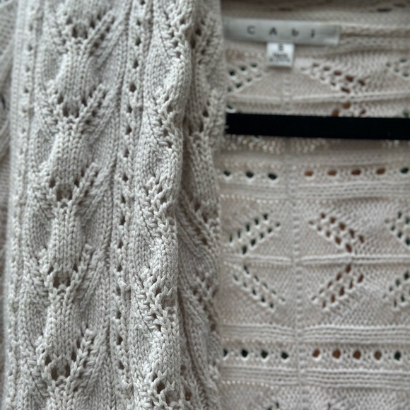 CAbi Cable Knit Cotton Cream Sweater - Picture 2 of 11